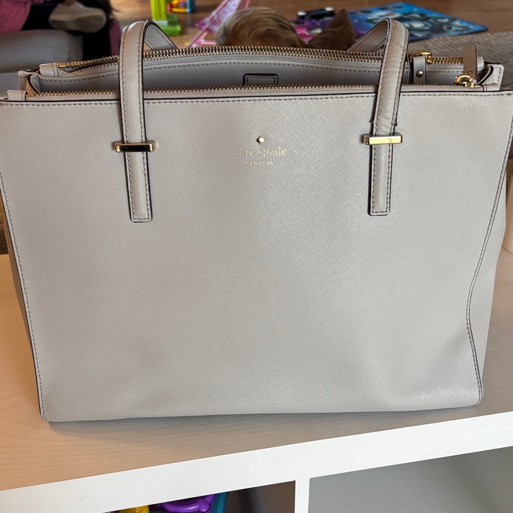 Kate Spade Light Gray Tote Bag
